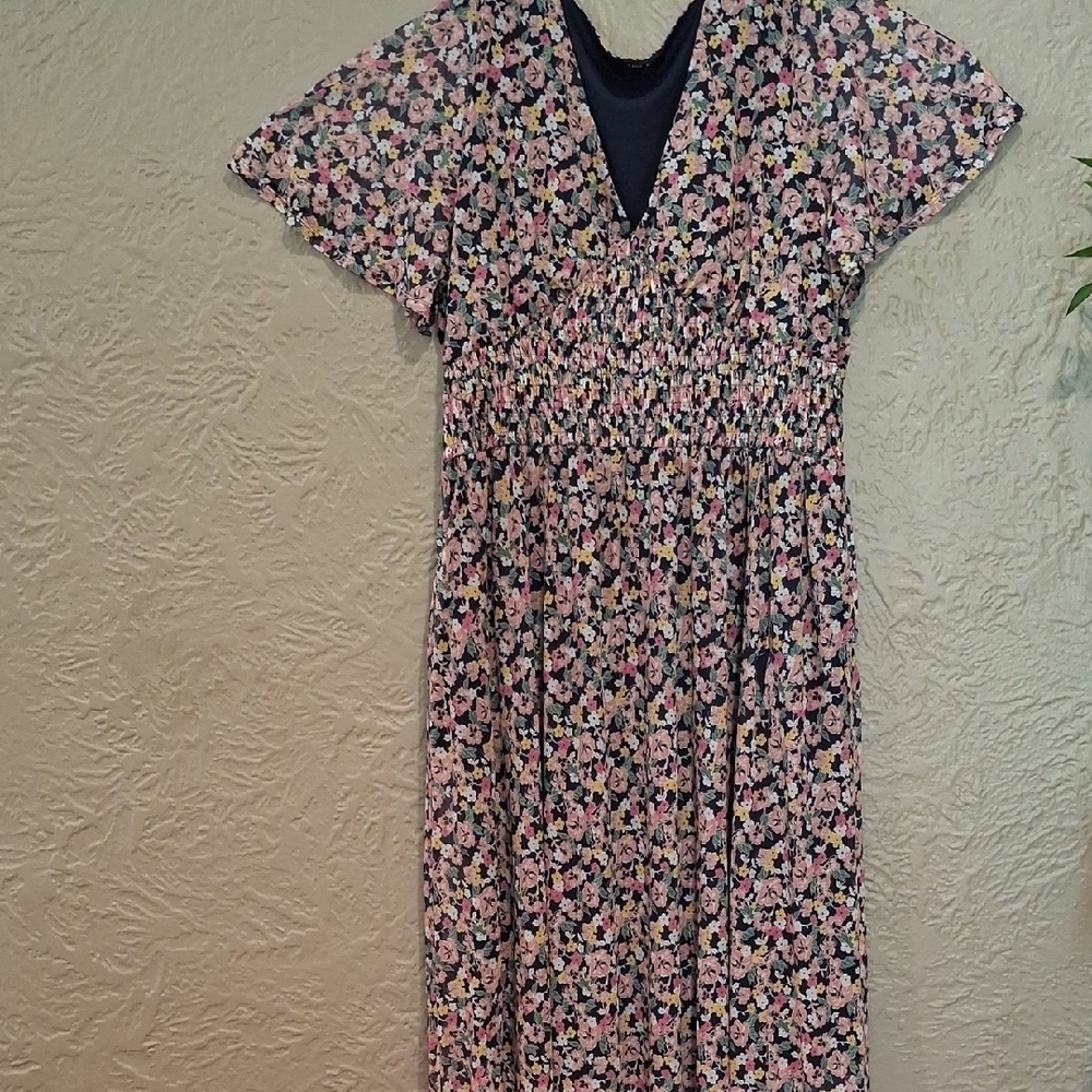 Lane Bryant  Women's Navy Dress with Floral Accents Size 22/24